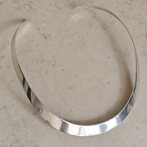 Vintage Shiny Silver Choker Necklace